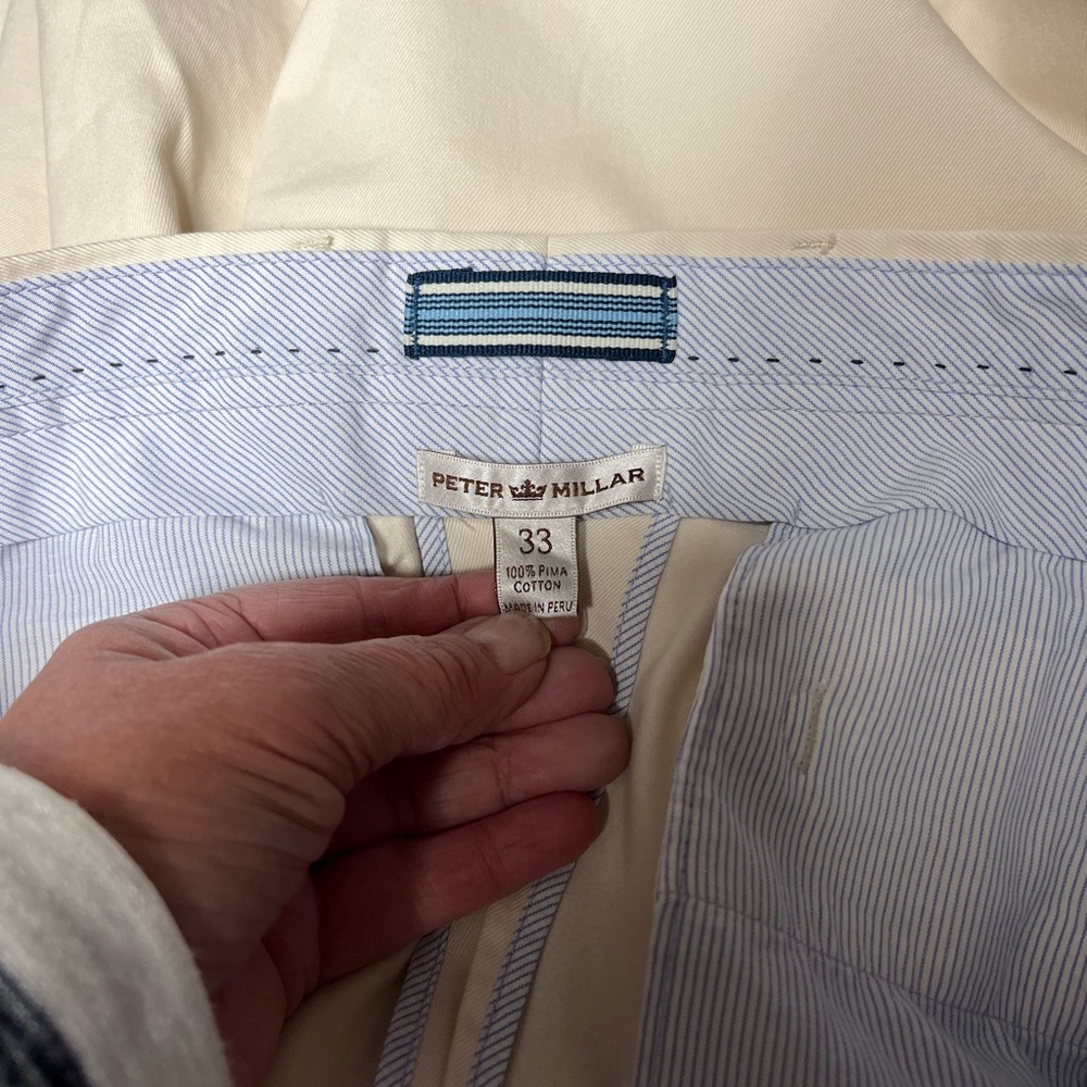 PETER MILLAR
CROWN MEN'S PILOT TWILL SHORT Light Beige Sz 33 - Picture 3 of 3